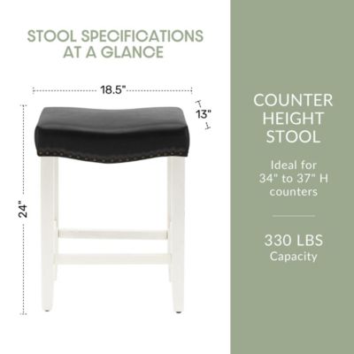 24" Upholstered Saddle Seat Counter Stool