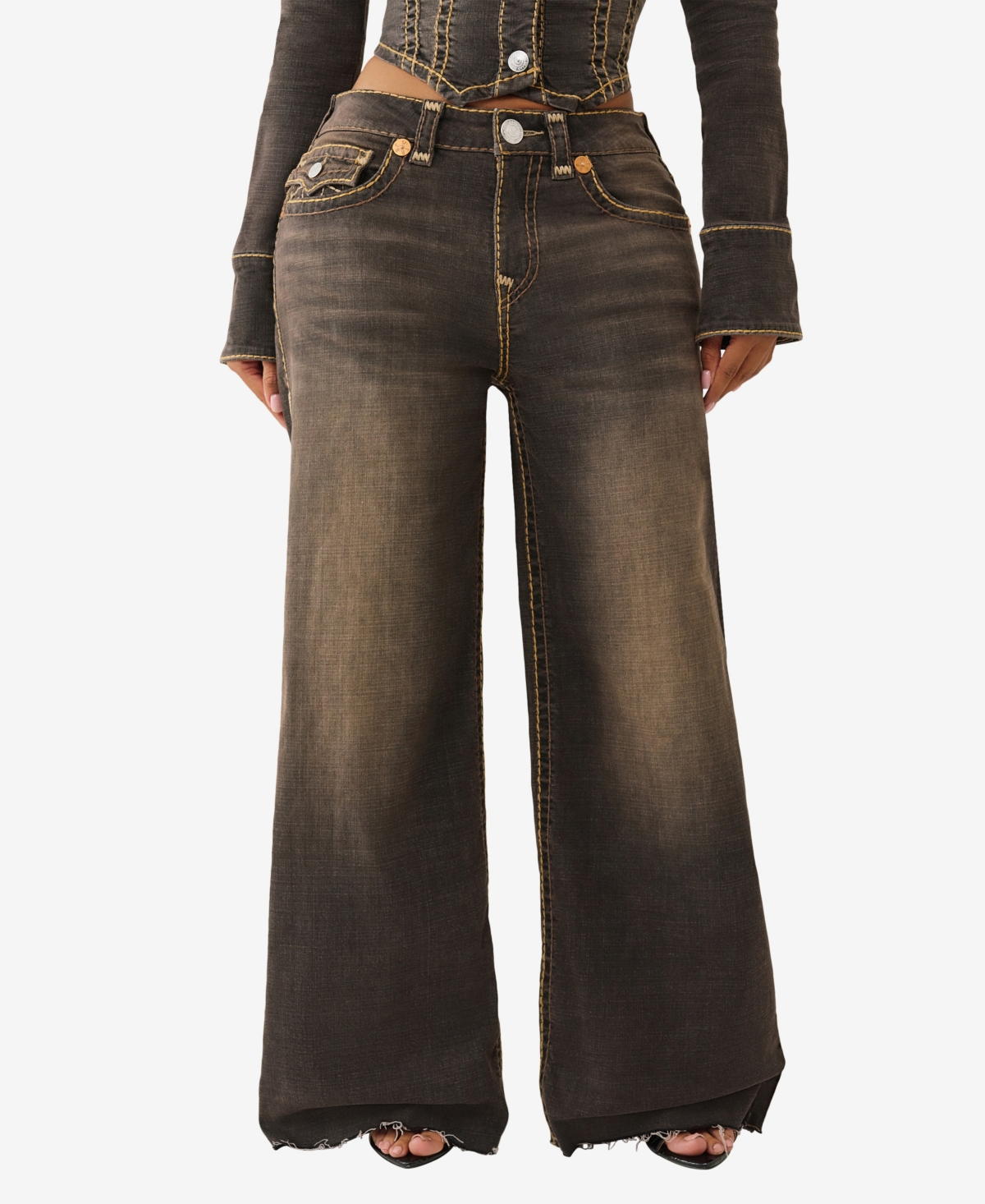 True Religion Women's Jessie T Super Baggy Flap Jeans