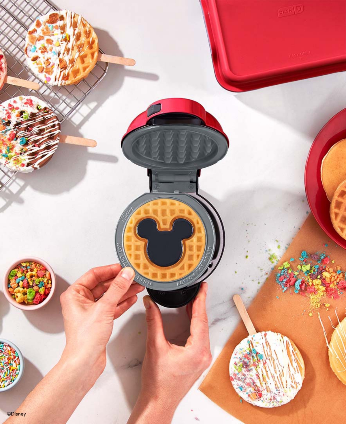 Dash Disney Multimaker Mini 2-pc. Plate Pack With Mickey And Minnie Head In Gray