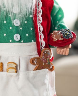 18" Faux Fur Christmas Chef Santa Figurine