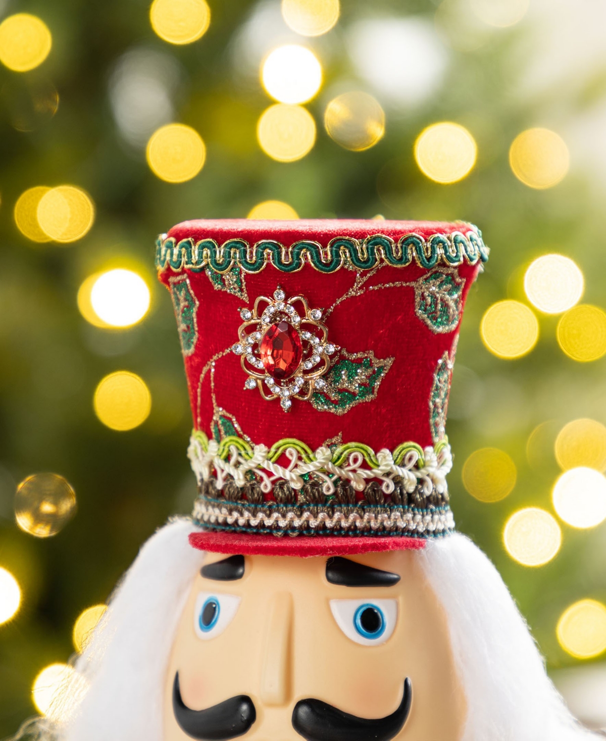 Glitzhome 20" Faux Fur Christmas Nutcracker Figurine