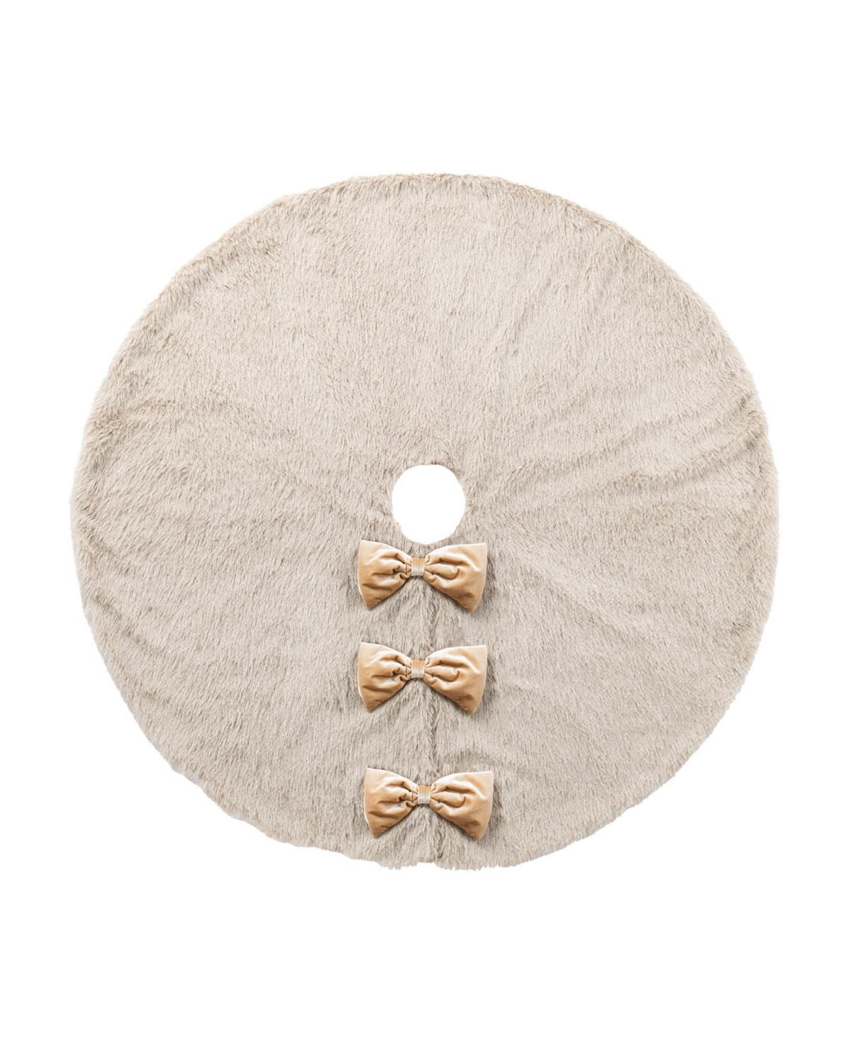 Glitzhome 48" Reversible Korean Fleece Christmas Tree Skirt In Multi