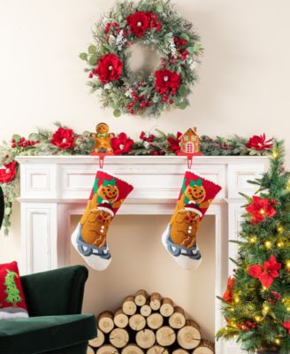 21" Hooked Gingerbread Man Christmas Stocking