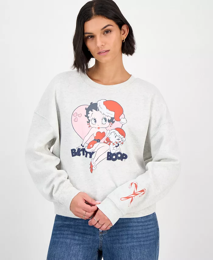 Juniors' Betty Boop Christmas Fleece Sweatshirt