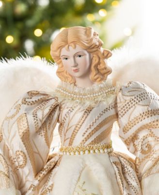 24" Faux Fur Christmas Angel Tree Topper