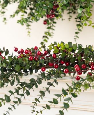 Christmas Greenery Dripping Eucalyptus Wreath and Matched Garlands, Set of 3