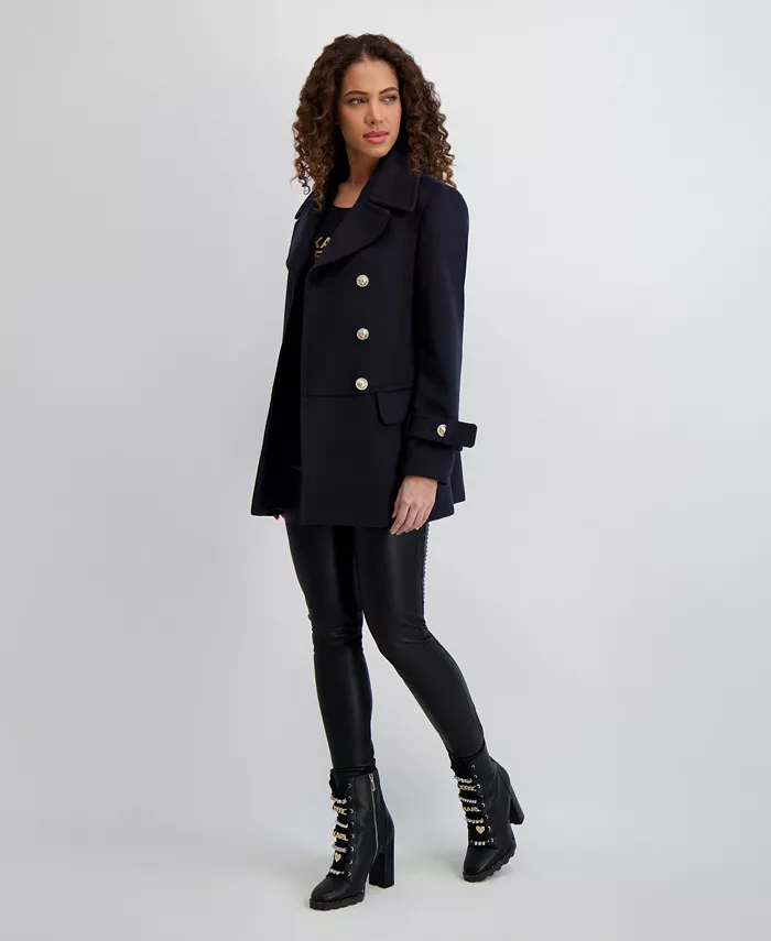 Women's Dropped Waist Peacoat - thumbnail 4