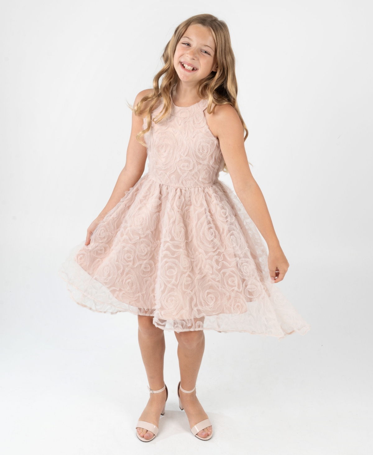 Rare Editions Big Girls Glitter Soutache Social Dress