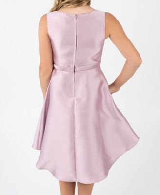 Big Girl Mikado Social Dress with Cascading Bow
