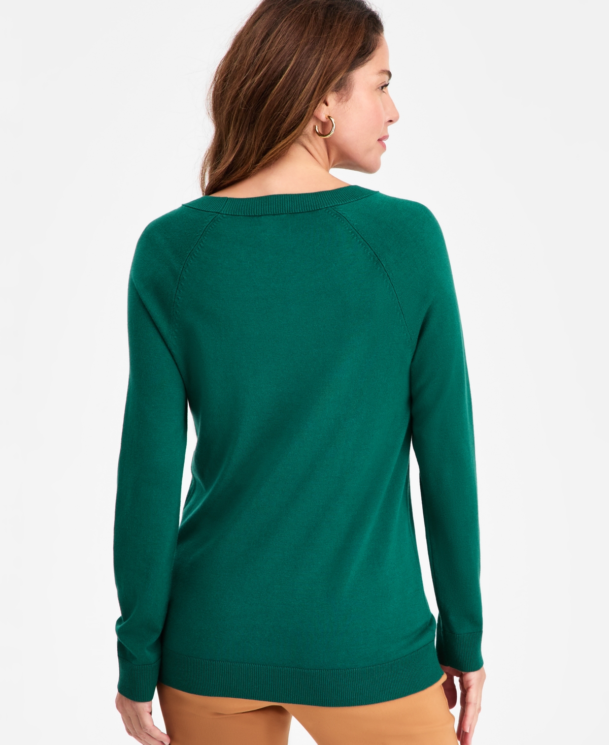 Jm Collection Women's Button-trim Sweater, Macy's Exclusive In Green