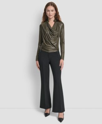 Women's Long Sleeve Heather Cowl Neck Top