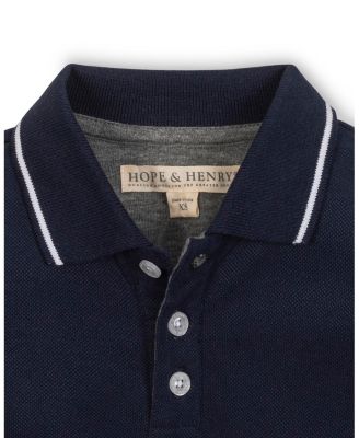 Little and Big Boys' Organic Long Sleeve Colorblock Jersey Polo