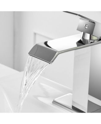 Waterfall Single Handle Single Hole Modern Drip-Free Lavatory RV Sink Bathroom Faucet