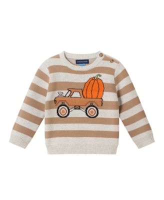 Baby Striped Sweater with Truck Set