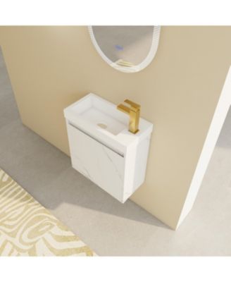 20 Inch Floating Vanity with Resin Sink and Soft-Close Cabinet Door