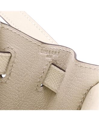 Pre-Owned Hermes Kelly 28 Handbag Light Epsom with Palladium Hardware
