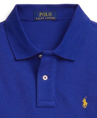 Big Boys Cotton Mesh Long Sleeve Polo Shirt