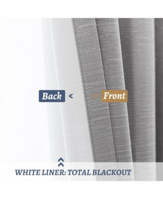 100% Blackout Cotton Blend Thermal Grommet Curtains, 2 Panels, 52"x84"