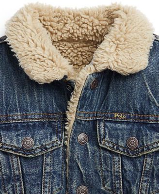 Toddler and Little Boys Teddy Fleece–Lined Denim Trucker Jacket