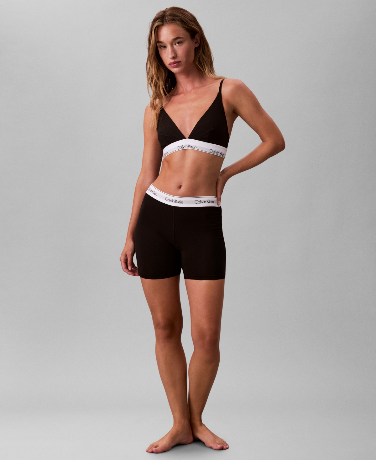 Calvin Klein Modern Stretch Cotton Blend Boxer Briefs In Black