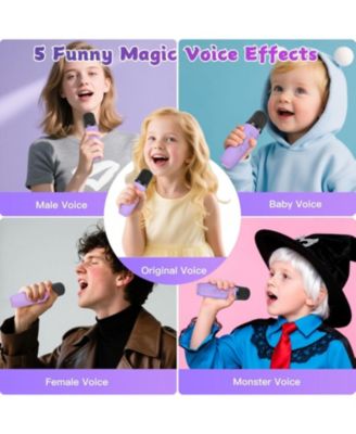 Mini Karaoke Machine for Kids, Haomuren Portable Speaker with 2 Wireless Microphones, Christmas Birthday Gifts Girl Singing Karaoke Machine for 3-12+ Year Old, 2025 Karaoke Gifts for Girls (Purple