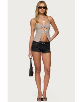 Womens Shay Split Front Buckle Tank Top