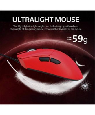 Wireless Gaming Mouse,Tri-Mode Connection (2.4G/Wired/BT5.2),55g Lightweight,18K DPI Optical Sensor, 20 Million Key Life,Ergonomic Design,for PC/Laptop/Win/Mac,Red