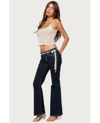 Womens Louis Contrast Low Rise Jeans