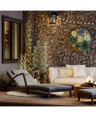 Wicker Outdoor Chaise Lounge Chair Set, 5 Adjustable Back,