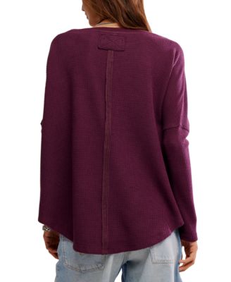 Women's Latte Blues Thermal Long Sleeve Top