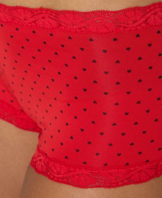 Lace Trim Microfiber Boyshort Underwear 40760