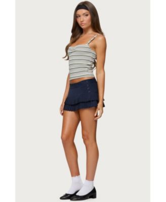 Womens Double Pleated Mini Skort