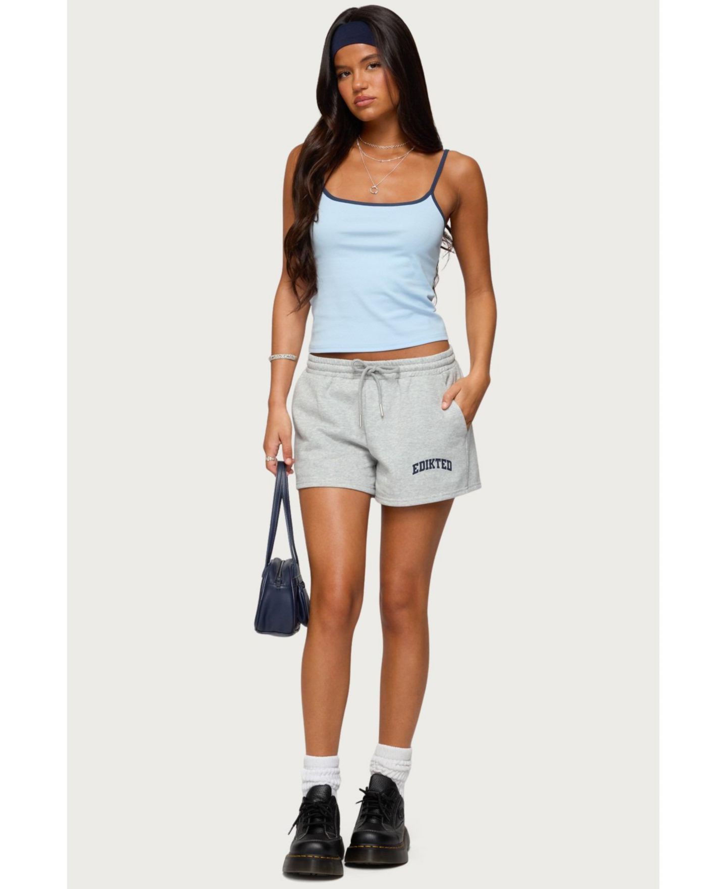 Женские шорты Off Duty Edikted Sweat Shorts, цвет: Серый меланжевый — фото 4