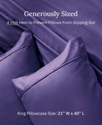 Pillowcase Set - 400 Thread Count, 100% Cotton Sateen, Set of 2 Pillow Covers, Breathable, Cooling, Soft for Quality Sleep