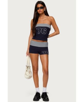 Women's 76 Stripey Fold Over Tube Top