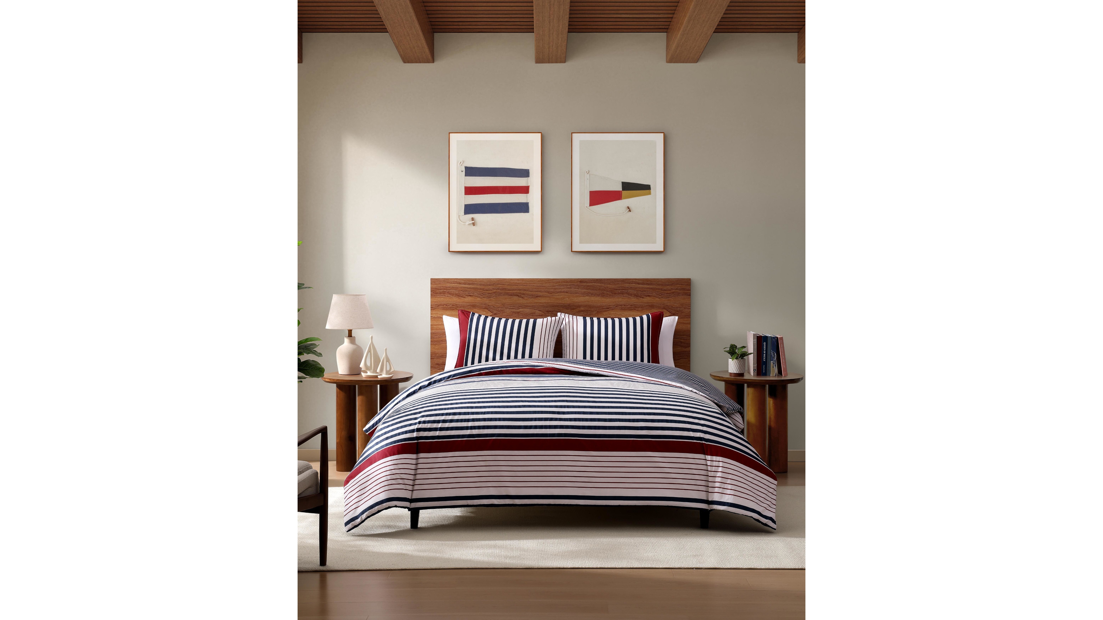 Tommy Hilfiger Brooklyn Stripe Cotton 3-Pc. Duvet Cover Set, King