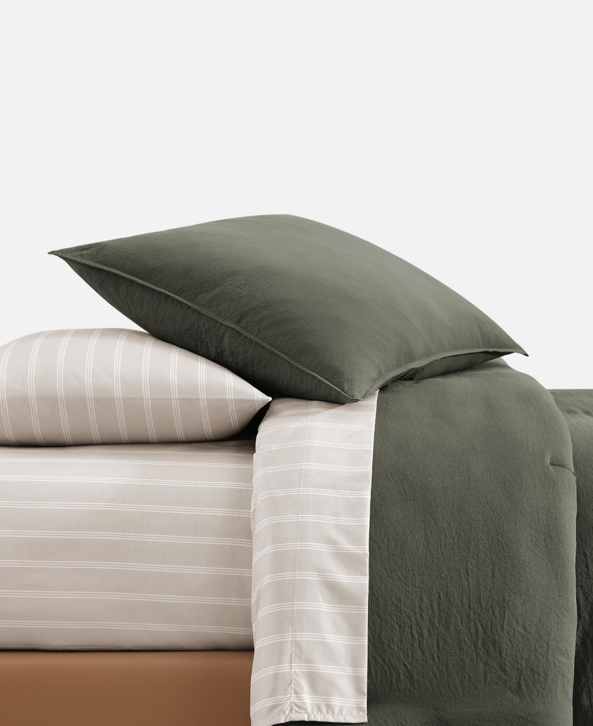 Tommy Hilfiger Solid Microfiber 5-pc. Comforter Set, Twin/twin Xl In Green