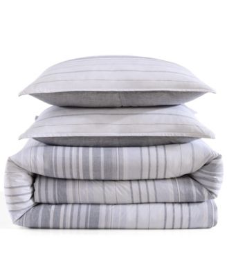 Bold Stripe Textured Cotton 2-Pc. Comforter Set, Twin/Twin XL