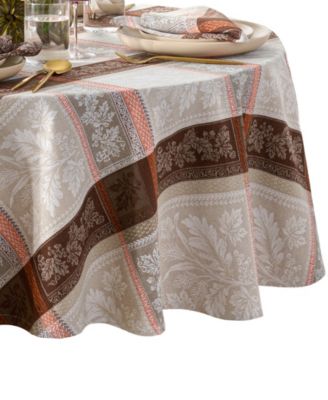 Windswept Harvest Jacquard Cotton Tablecloth, 60" x 84" Oval