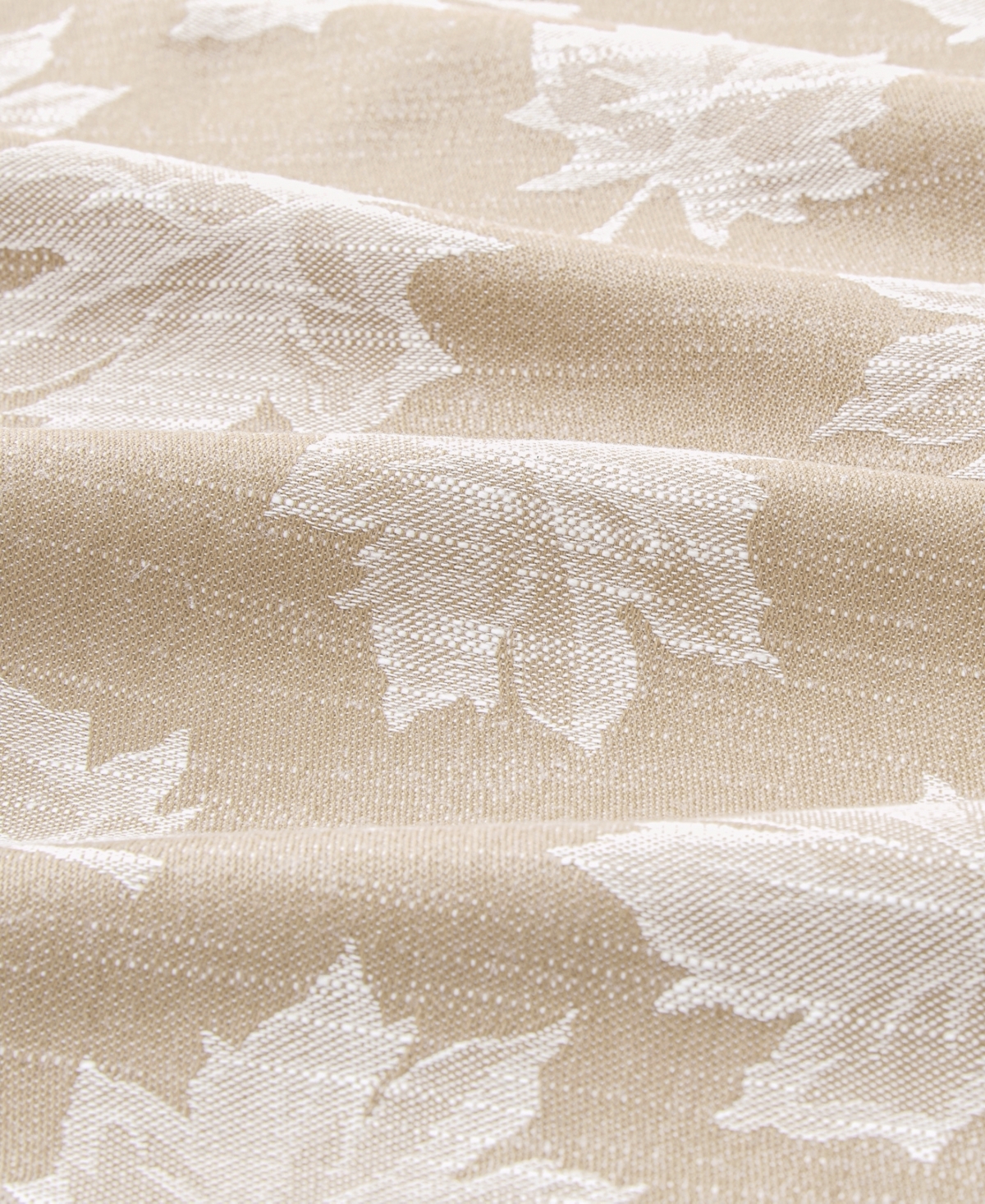 Elrene Falling Leaves Jacquard Cotton Tablecloth, 70" Round In Brown