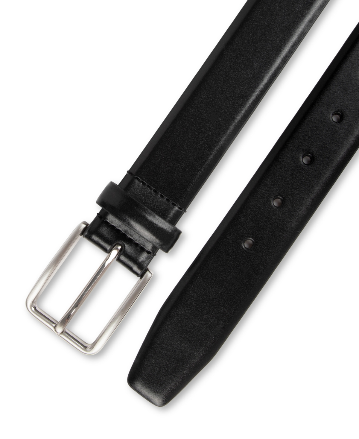 Alfani Men's Feathered Edge Dress Belt, Macy's Exclusive In Black