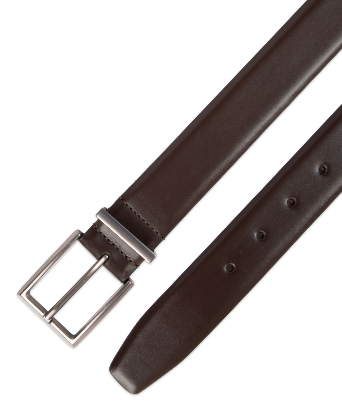 Alfani Men's Square Shaped Buckle Dress Belt, Macy's Exclusive In Brown