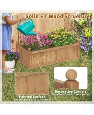 Raised Garden Bed 46'' x 24'' x 16'' Planter Box w/ 4 Drainage Holes for Patio