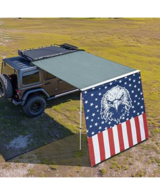 6.6x8.4 Ft Vehicle Awning with Eagle Side Wall Roof Rack Pull-Out Sun Shade Camp