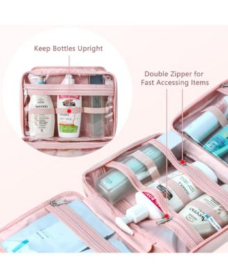 Travel Toiletry Bag,Hanging Toiletry Bags for Traveling Women, Water-resistant Makeup Cosmetic Bag Travel Organizer for Accessories, Shampoo, Full-size Container, Toiletries