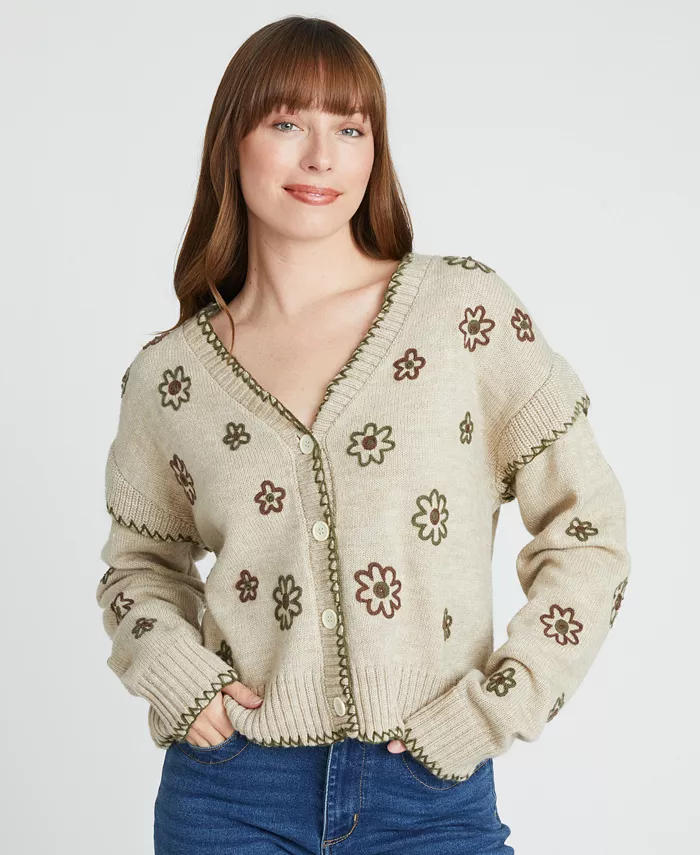 Women's Long Sleeve Floral Cardigan