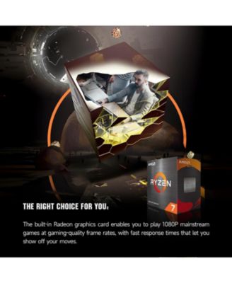 Prebuilt Home & Gaming PC - Ryzen 7 5700G APU, Integrated Graphics, 16GB RAM, 1TB SSD, Win 11 Home - For Casual Gamers & Creators