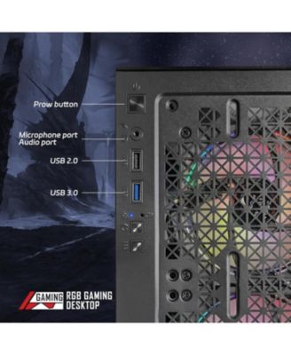 Gaming PC Desktop - Intel Core i5 , Radeon RX 590 8GB, 16GB RAM, 1TB SSD, 600M WiFi, Bluetooth 5.0, RGB BT Sound Bar, Windows 10 Home