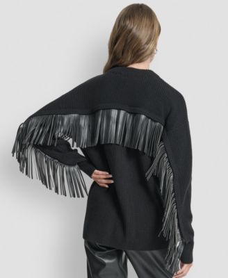Women's Fringe Long Sleeve Cardigan Sweater
