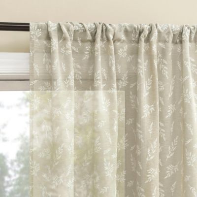 Briarwood Delicate Leaf Textured Sheer Rod Pocket Curtain Panel